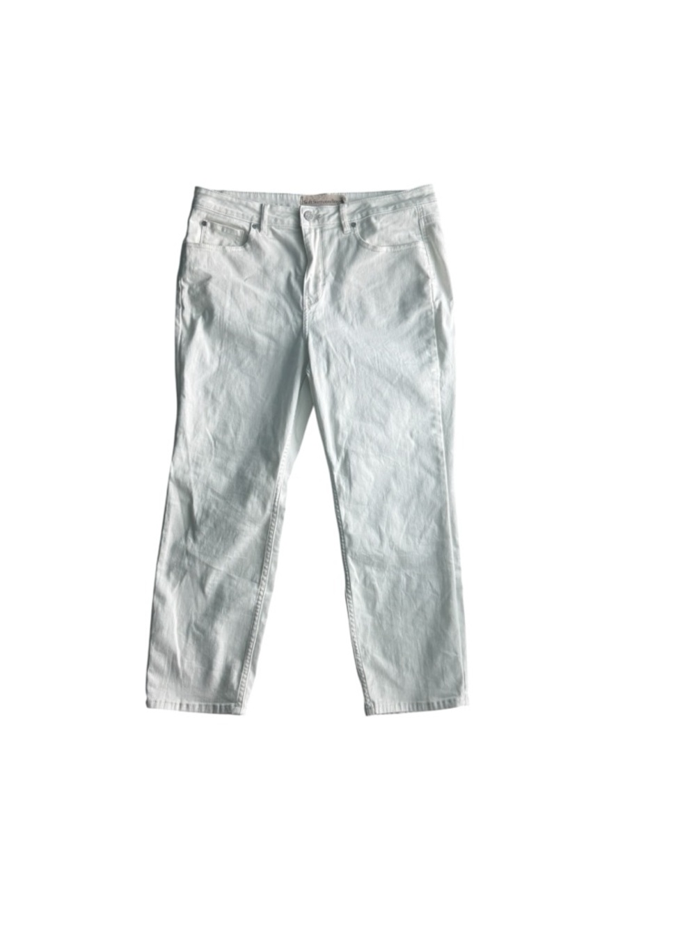 Soft Surroundings Bond White Straight Cropped  Leg Jeans Size 16P